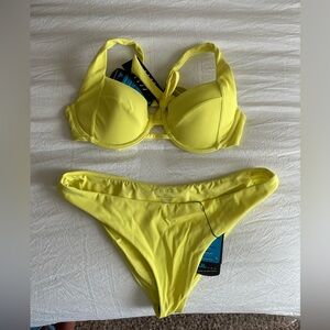NWT Vetchy Yellow Ribbed Bikini